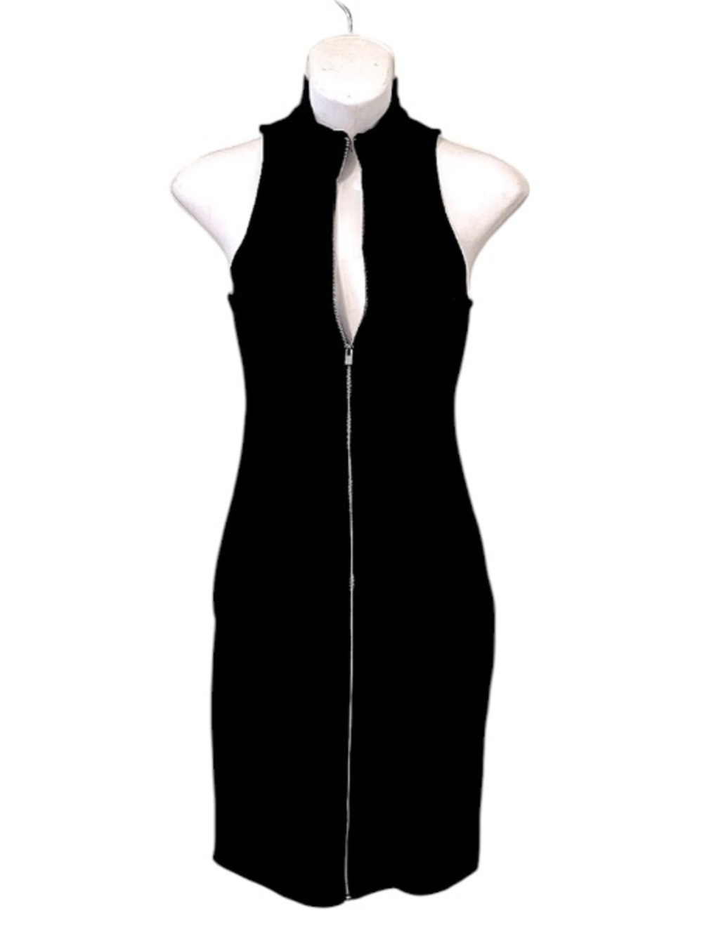 Express Fitted Sleeveless Body Con Zip Front Little Black Dress New With Tag XS